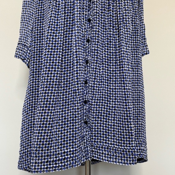 Diane Von Furstenberg DVF Silk Blue Layla Dress 3/4 Sleeve Mini Dress Ruffle, 2 - Picture 3 of 12